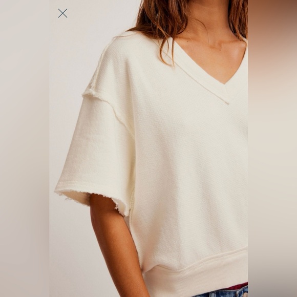 We The Free So Easy short sleeve sweatshirt in clean ivory - Picture 2 of 8